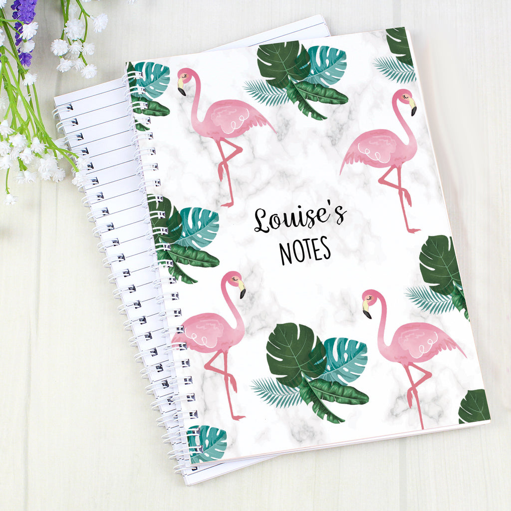 Personalised Flamingo A5 Notebook - Buy Stationery & Pens at GiftMasters.co.uk
