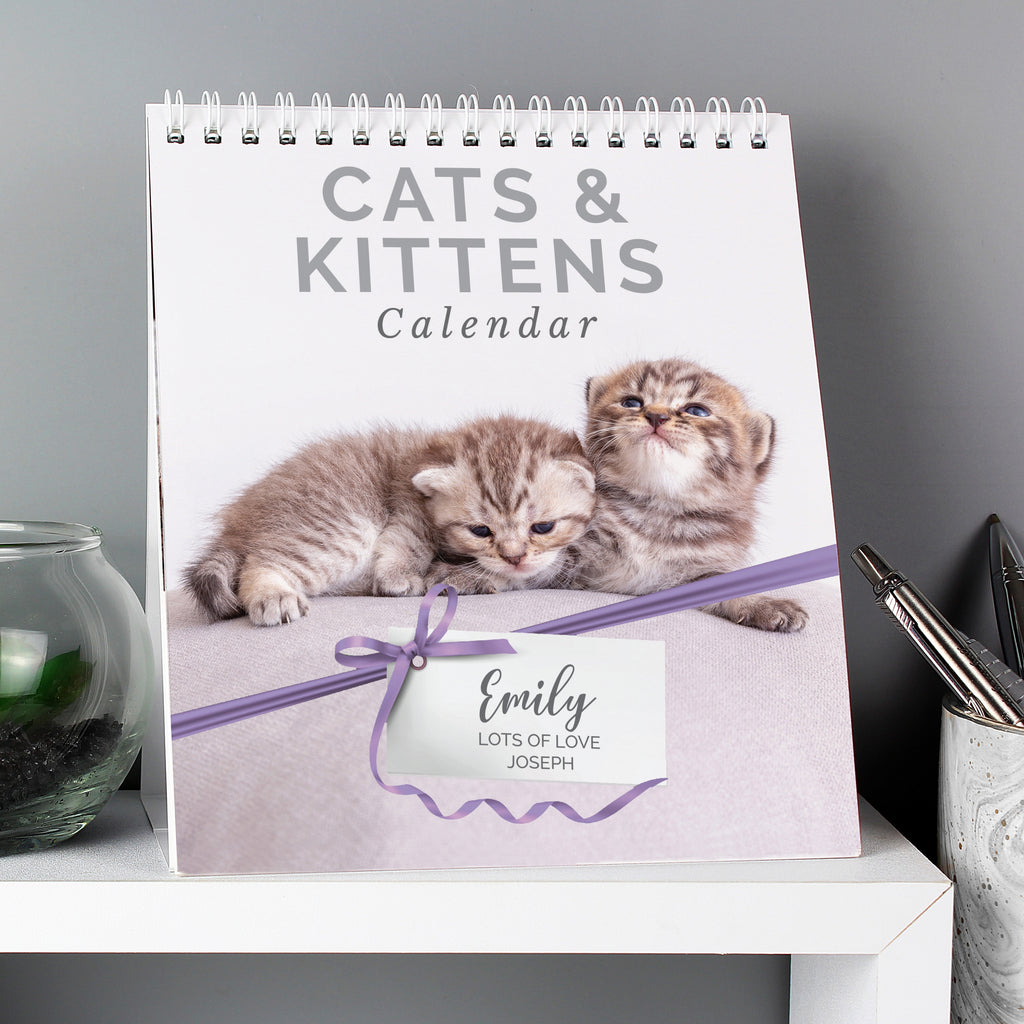 Personalised Cats and Kittens Desk Calendar - Buy Stationery & Pens at GiftMasters.co.uk