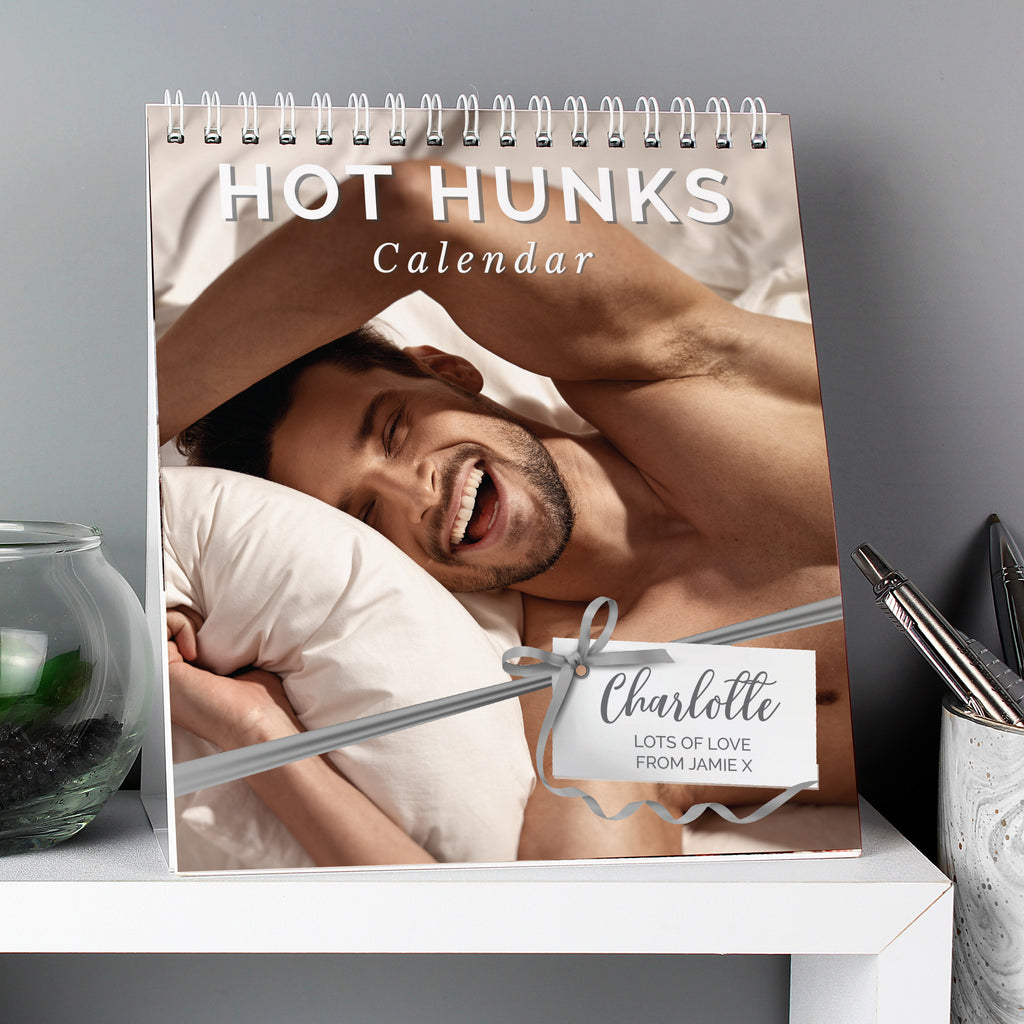 Personalised Hot Hunks Desk Calendar - Buy Stationery & Pens at GiftMasters.co.uk