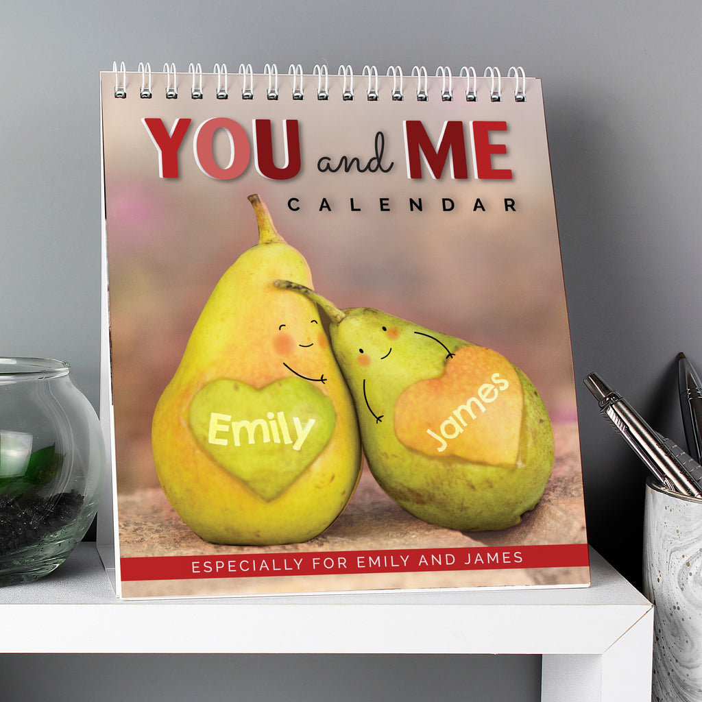 Personalised Couples Desk Calendar - Buy Stationery & Pens at GiftMasters.co.uk