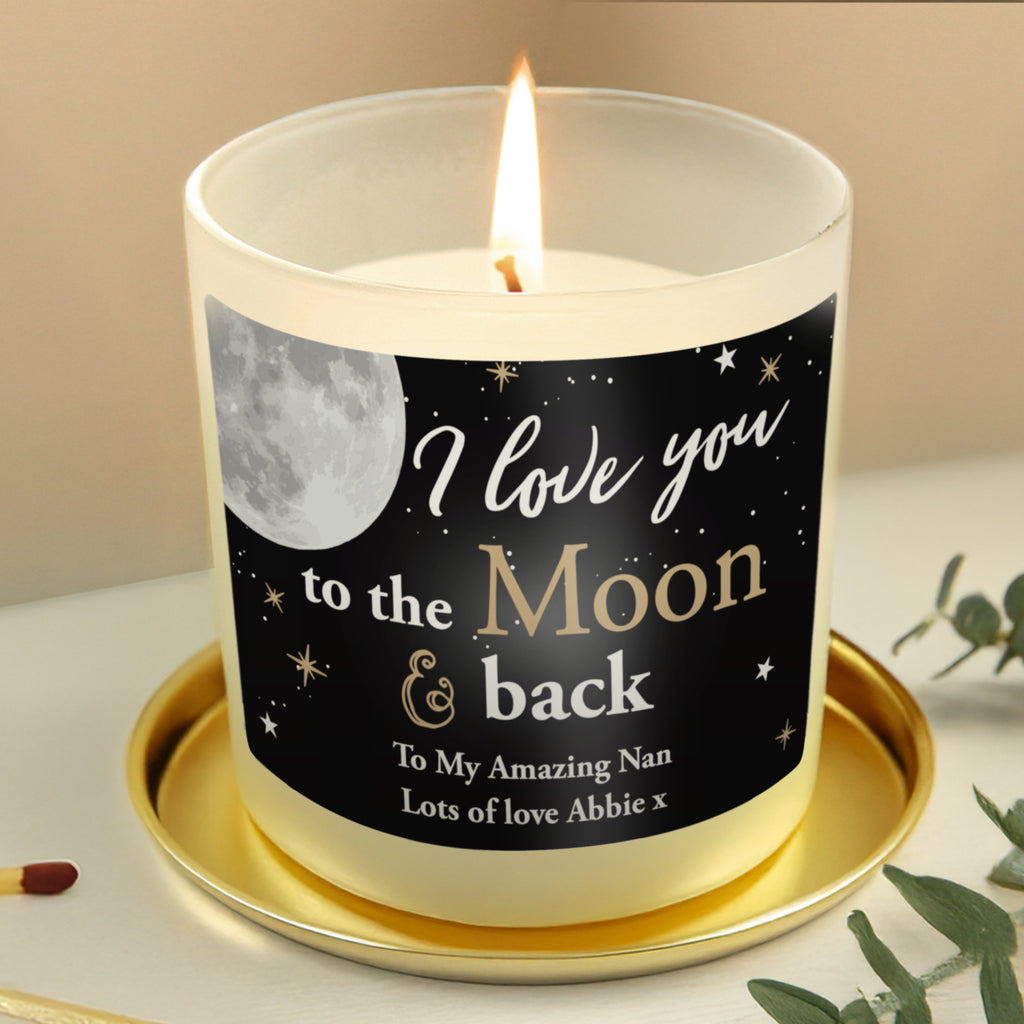 Personalised Moon & Back Scented Jar Candle - Buy Candles & Reed Diffusers at GiftMasters.co.uk