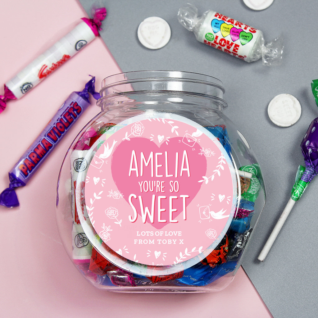 Personalised Youre So Sweet Sweet Jar - Buy Confectionery at GiftMasters.co.uk