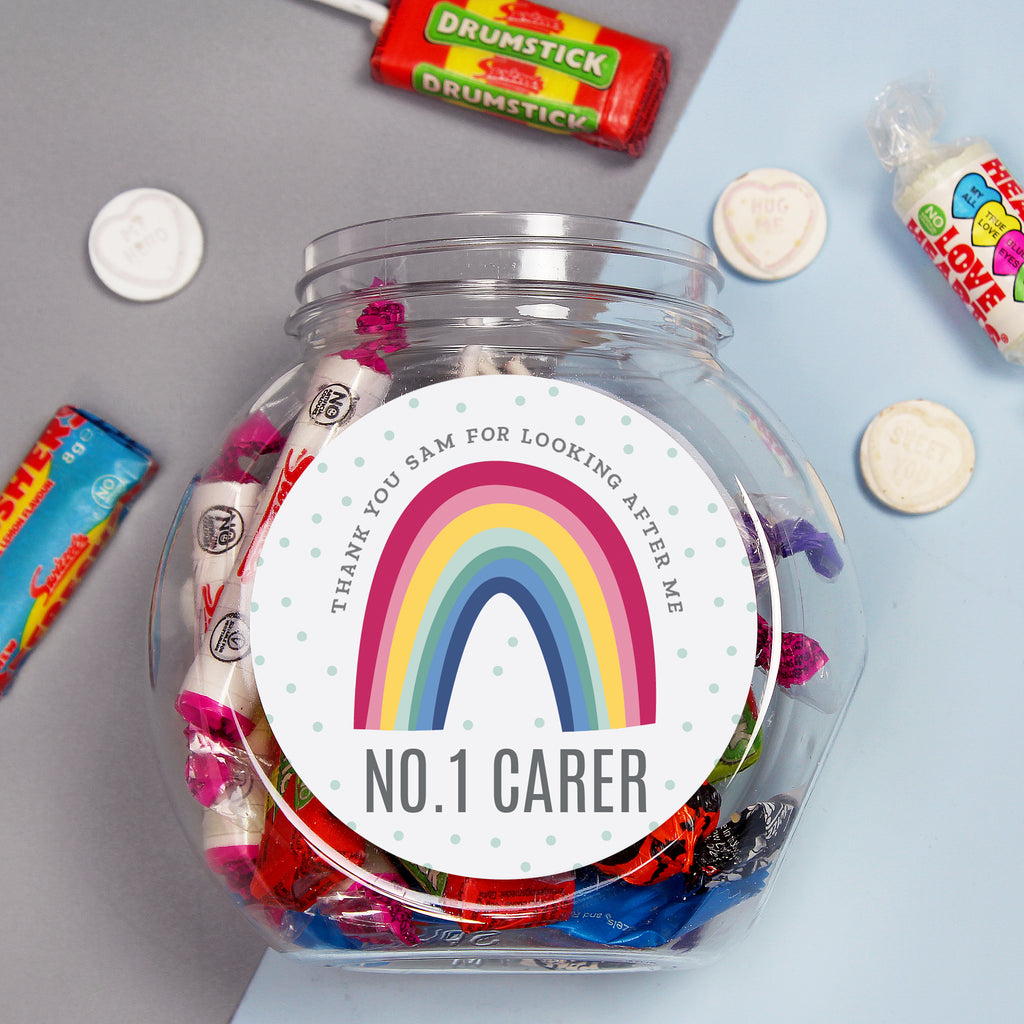 Personalised Rainbow Sweet Jar - Buy Confectionery at GiftMasters.co.uk