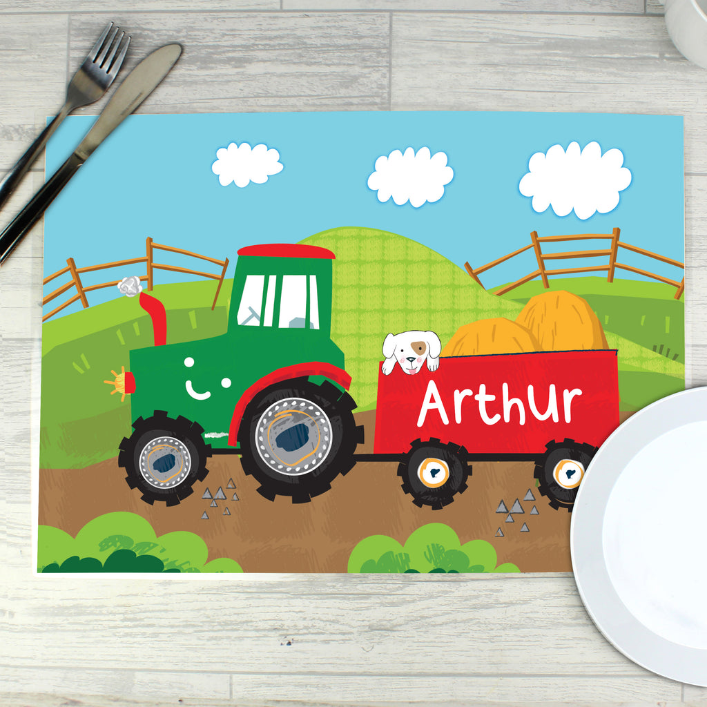 Personalised Tractor Placemat - Buy Mealtime Essentials at GiftMasters.co.uk