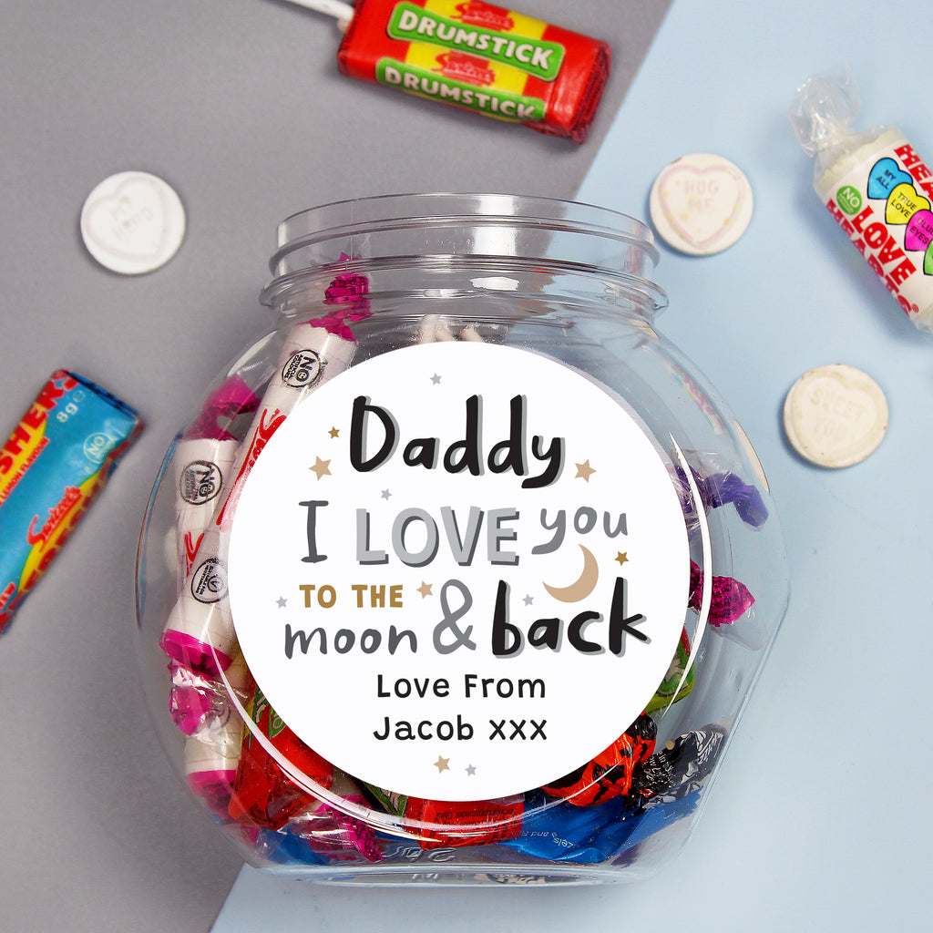 Personalised To the Moon and Back Sweet Jar - Buy Confectionery at GiftMasters.co.uk