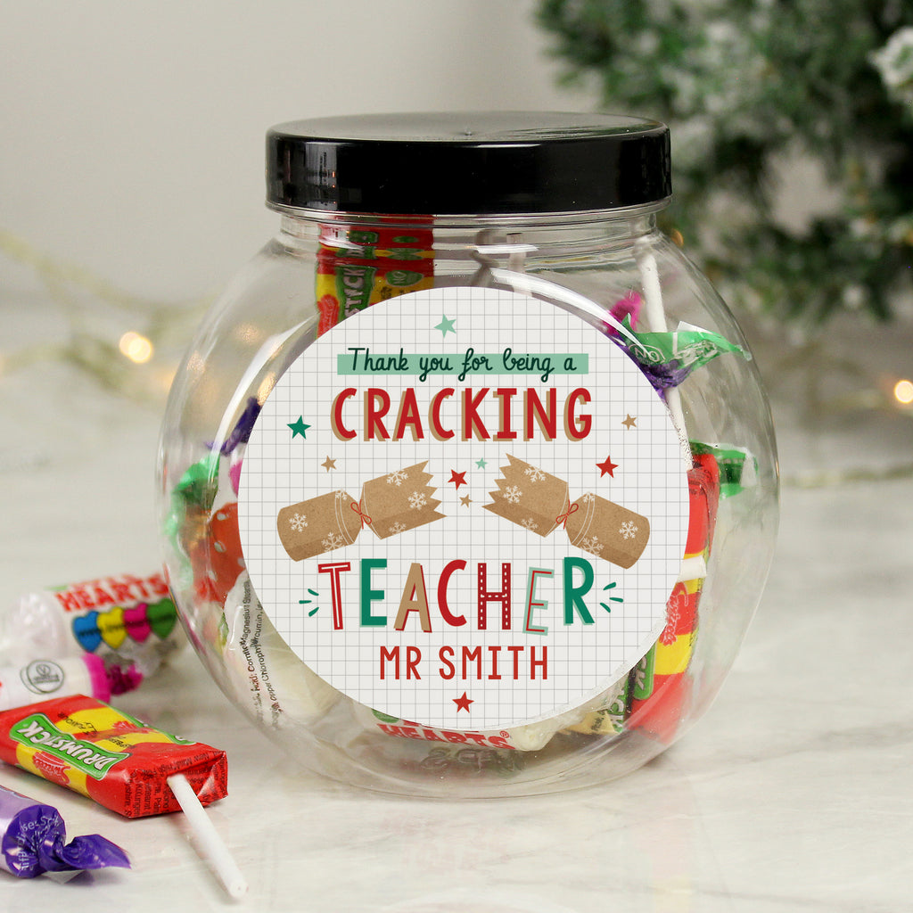 Personalised Cracking Teacher Sweet Jar - Buy Confectionery at GiftMasters.co.uk