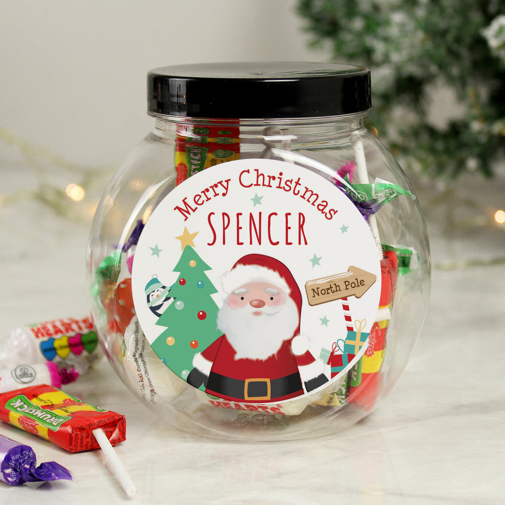 Personalised Santa Sweet Jar - Buy Confectionery at GiftMasters.co.uk