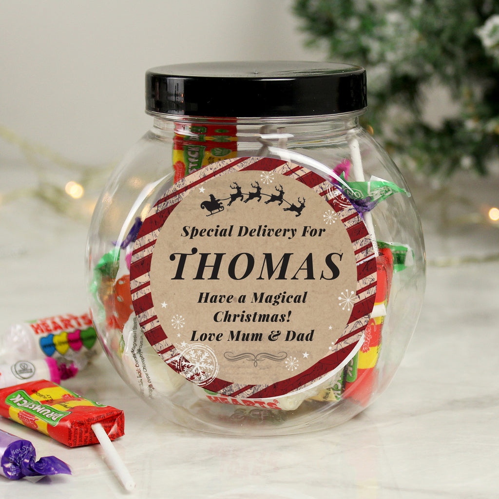 Personalised Special Delivery Sweet Jar - Buy Confectionery at GiftMasters.co.uk