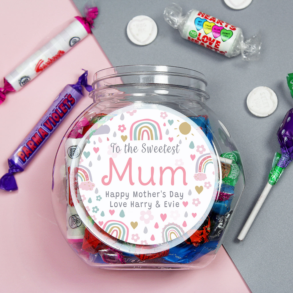 Personalised Rainbows & Sunshine Sweet Jar - Buy Confectionery at GiftMasters.co.uk