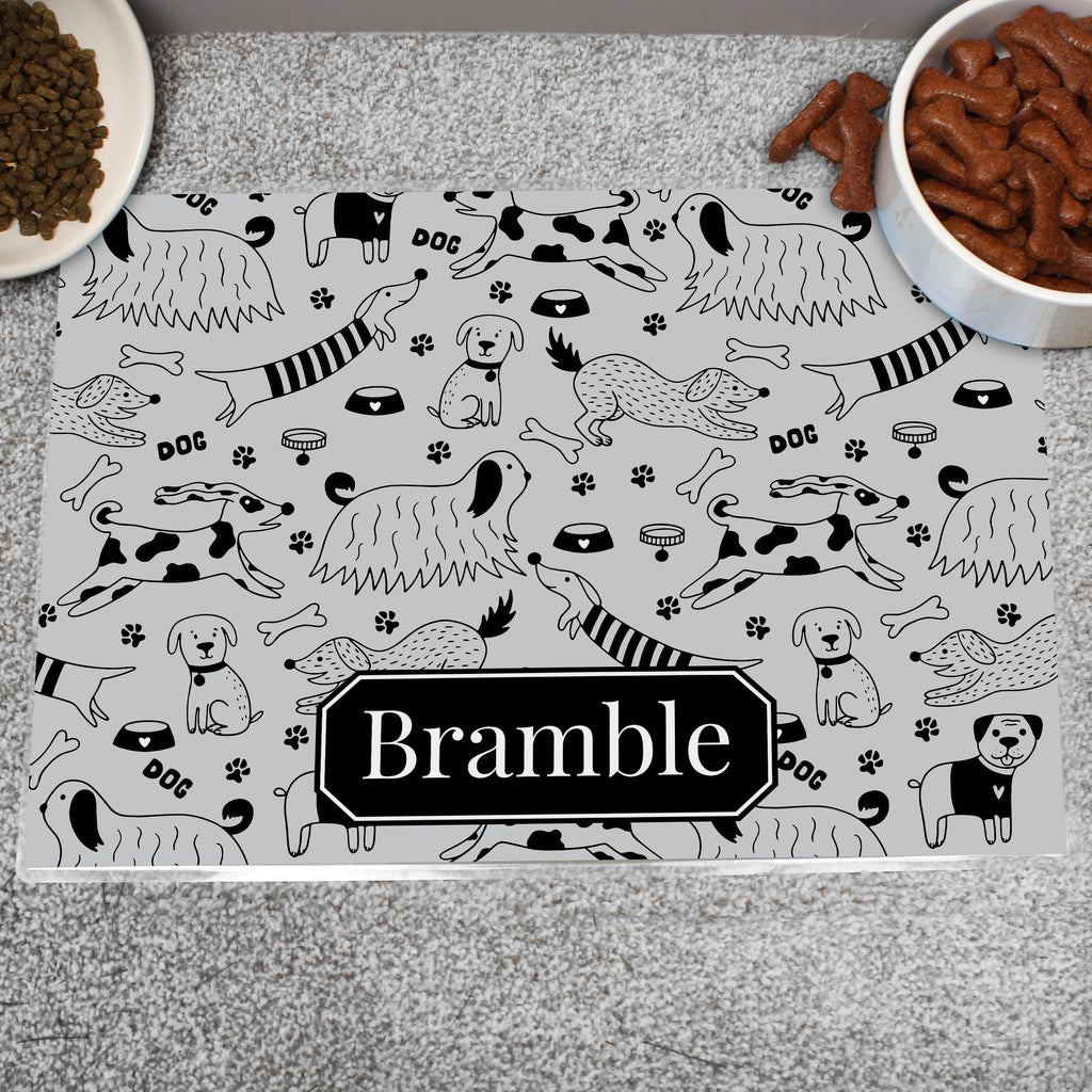 Personalised Dog Print Pet Bowl Mat - Buy Pet Gifts at GiftMasters.co.uk