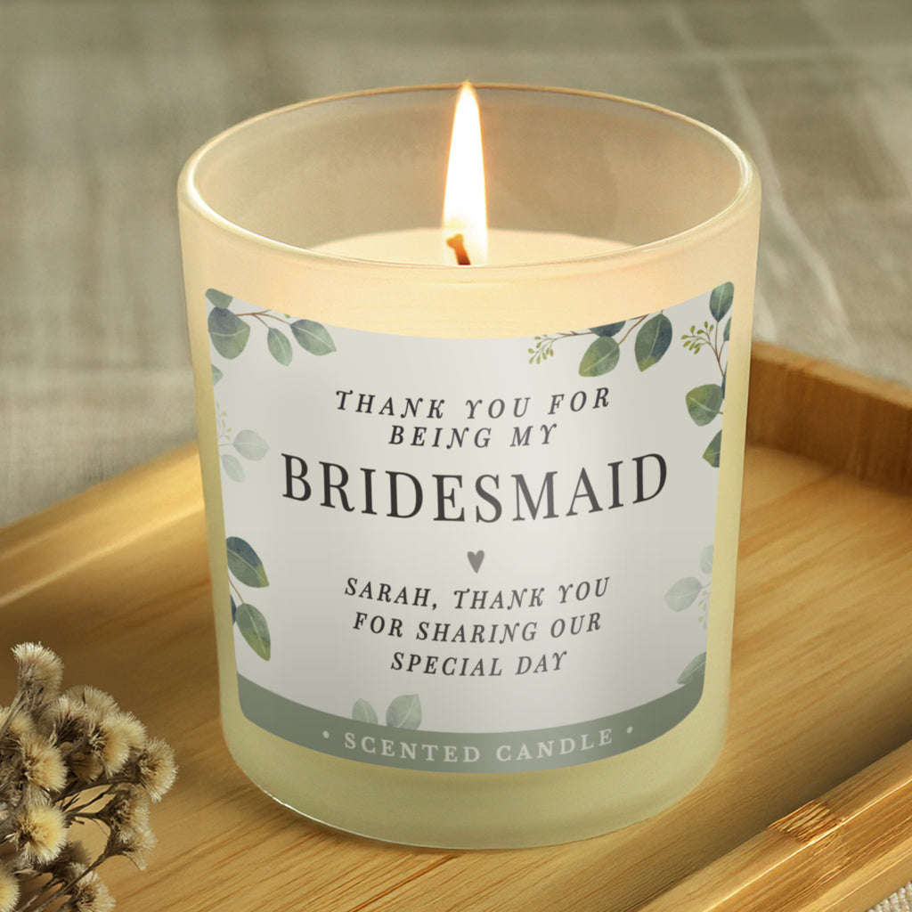 Personalised Botanical Thank You Wedding Party Jar Candle - Buy Candles & Reed Diffusers at GiftMasters.co.uk