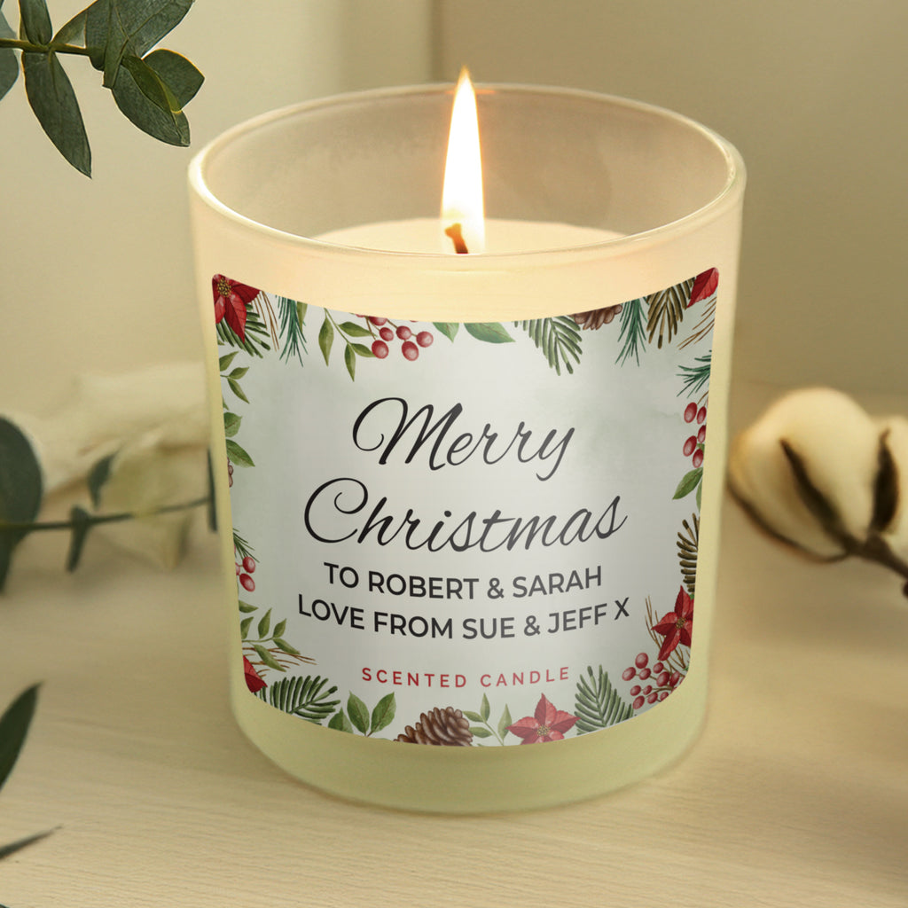 Personalised Christmas Scented Jar Candle - Buy Candles & Reed Diffusers at GiftMasters.co.uk