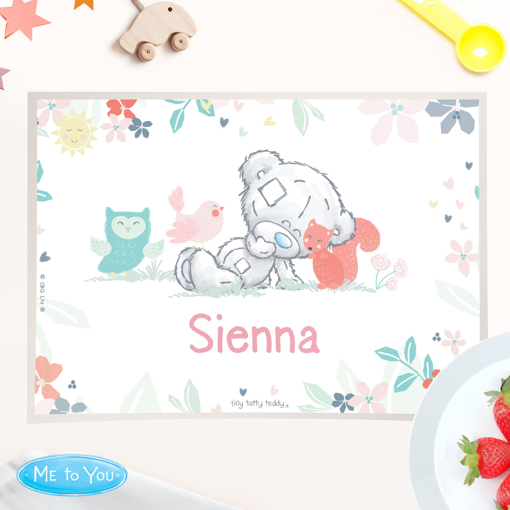 Personalised Tiny Tatty Teddy Woodland Animal Placemat - Buy Mealtime Essentials at GiftMasters.co.uk