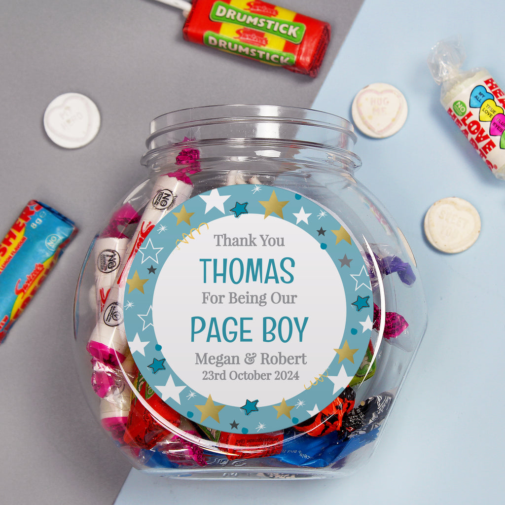 Personalised Page Boy Sweet Jar - Buy Confectionery at GiftMasters.co.uk