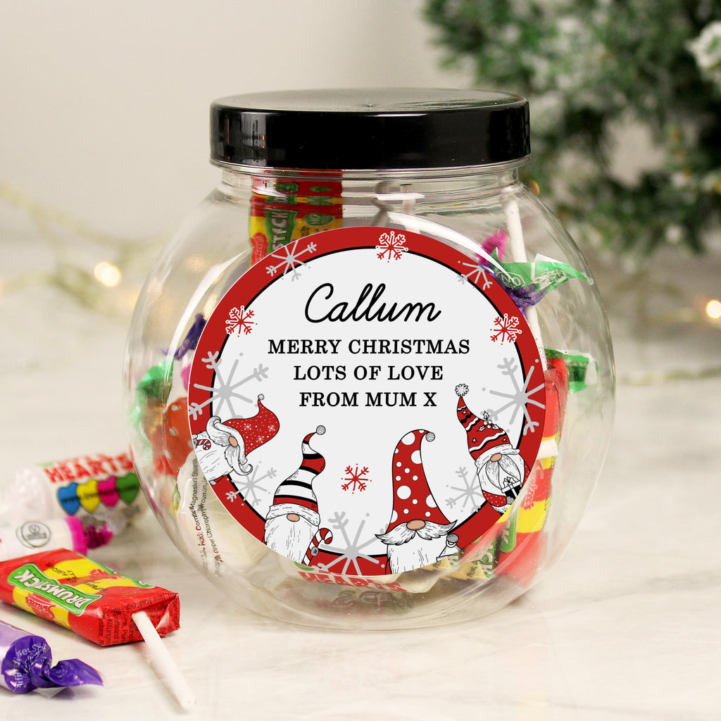 Personalised Gonk Christmas Sweet Jar - Buy Confectionery at GiftMasters.co.uk