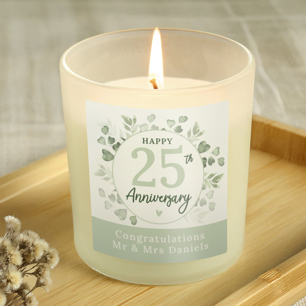 Personalised Botanical Anniversary Candle Jar - Buy Ornaments at GiftMasters.co.uk