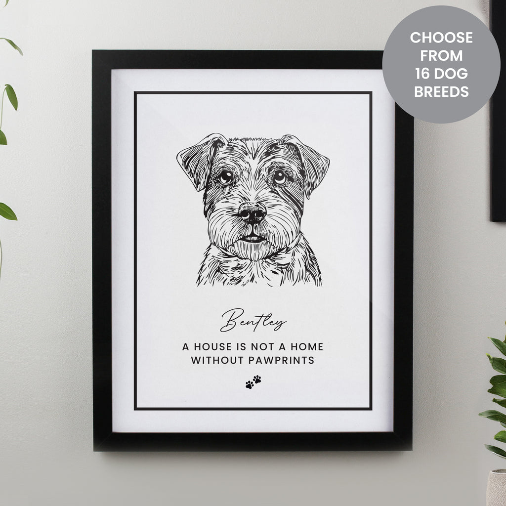 Personalised Dog Breed Black Framed Print - Buy Framed Prints at GiftMasters.co.uk