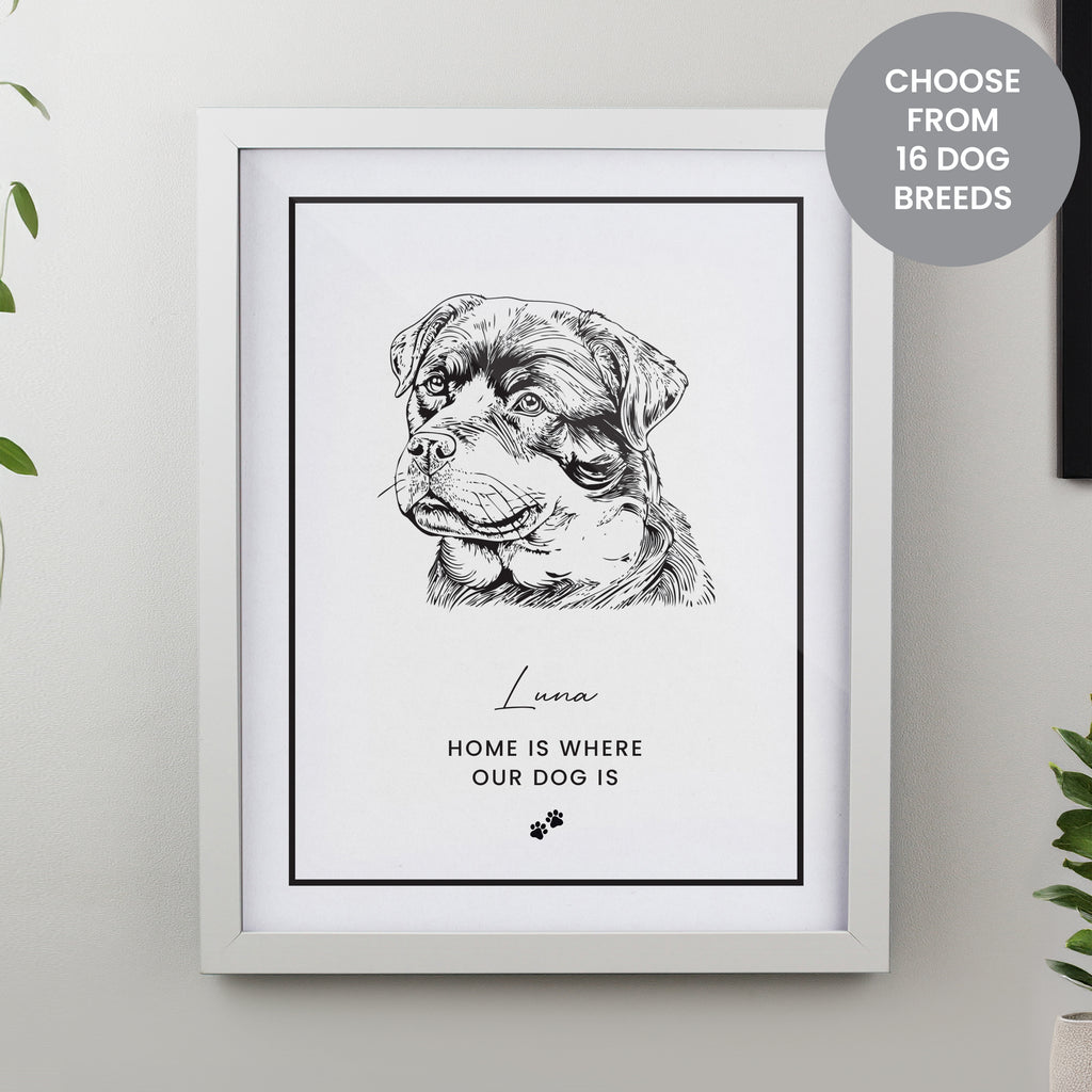 Personalised Dog Breed White Framed Print - Buy Framed Prints at GiftMasters.co.uk