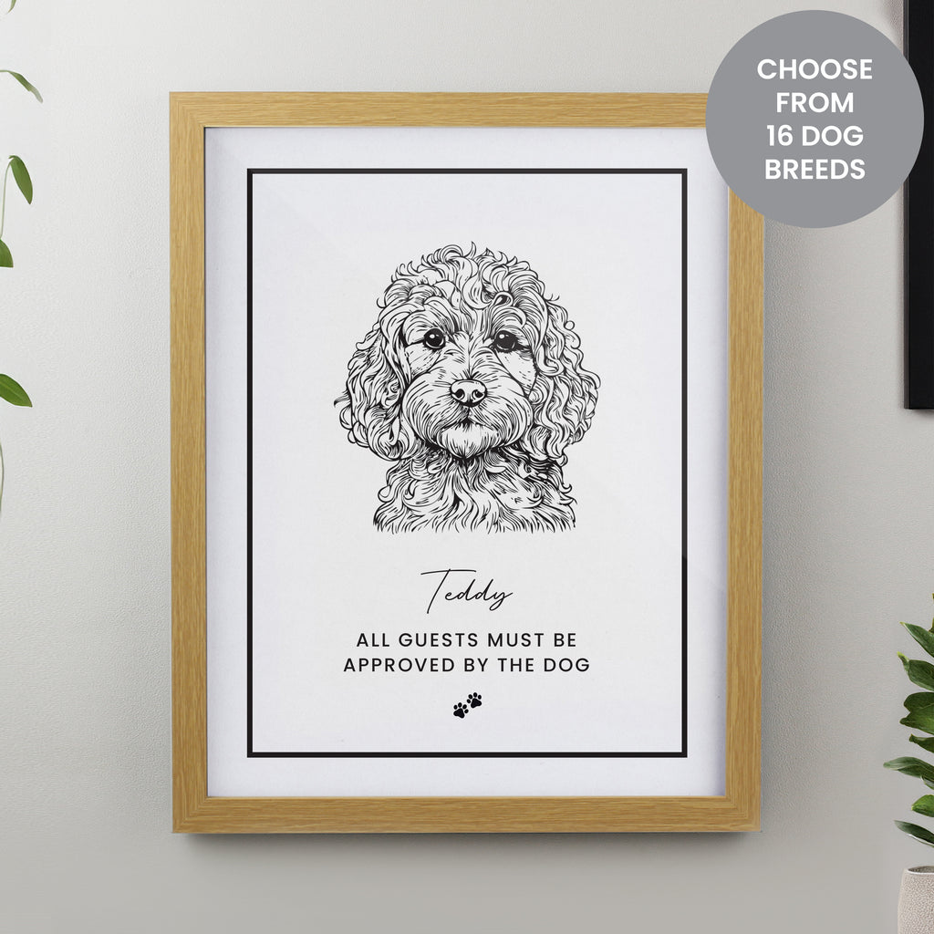 Personalised Dog Breed Oak Framed Print - Buy Framed Prints at GiftMasters.co.uk