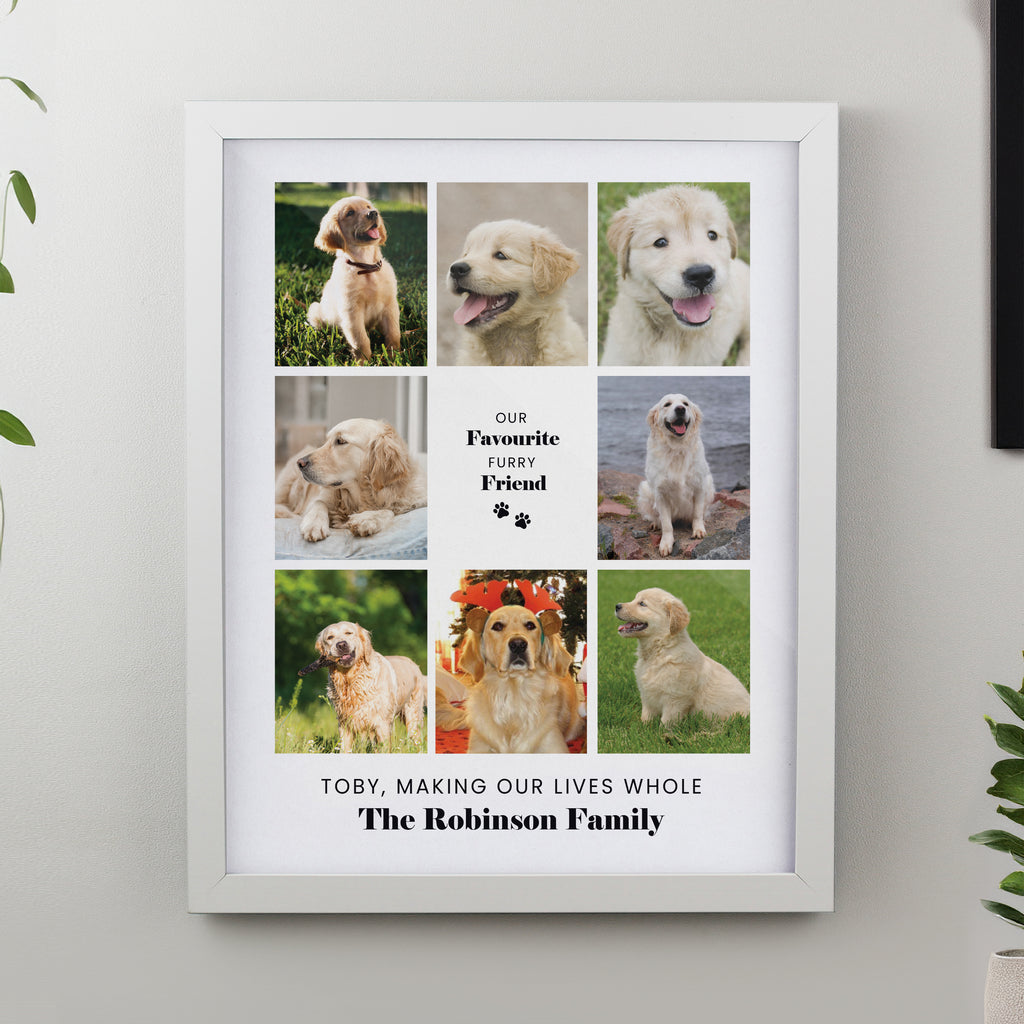 Personalised Pet Multi Photo Upload White Framed Print - Buy Framed Prints at GiftMasters.co.uk