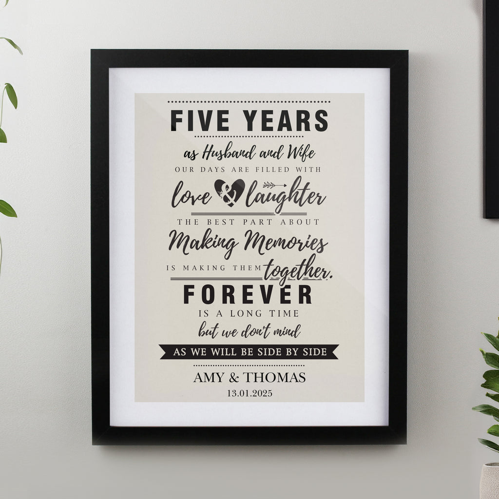 Personalised Anniversary Black Poster Frame - Buy Framed Prints at GiftMasters.co.uk