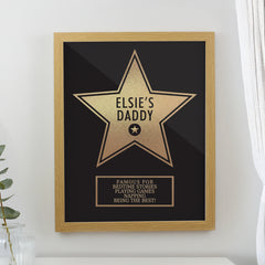 Personalised Star Award Oak Poster Frame