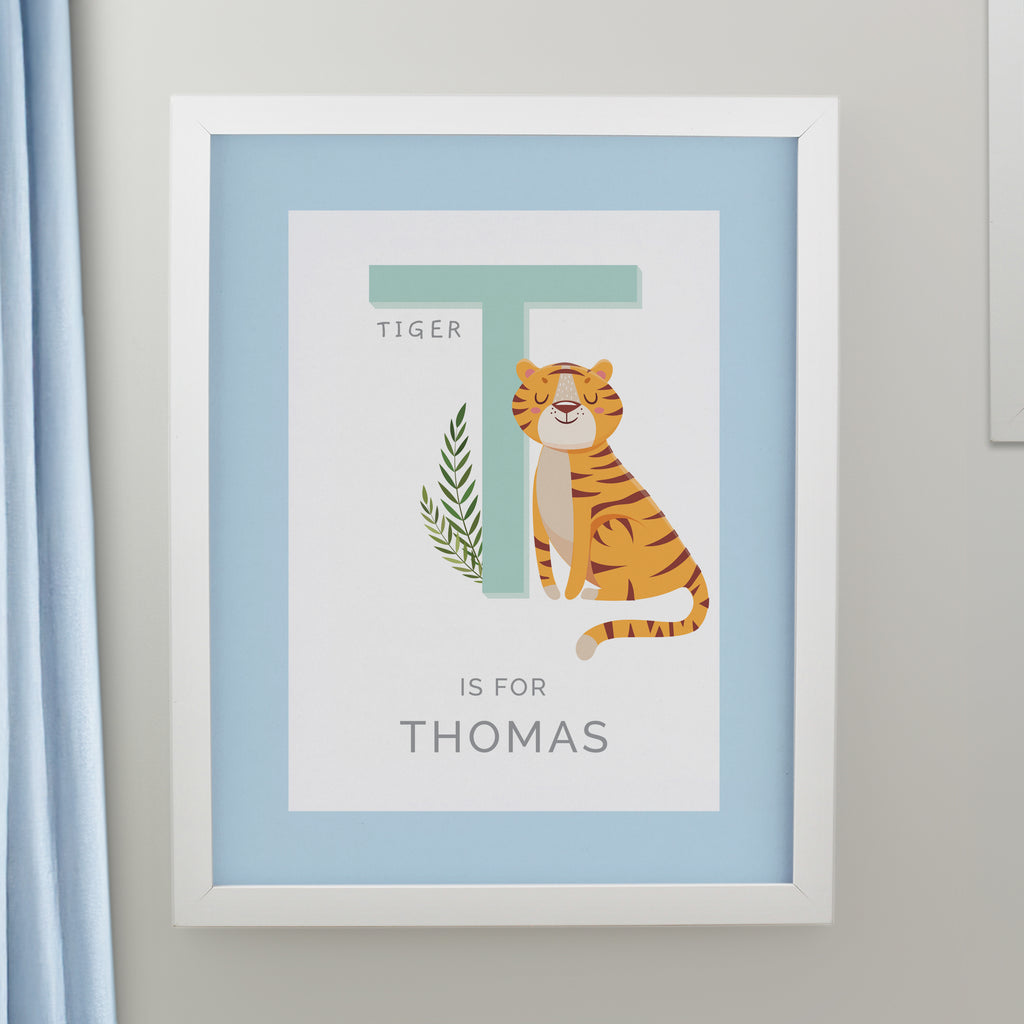 Personalised Animal Alphabet White Poster Frame - Buy Framed Prints at GiftMasters.co.uk