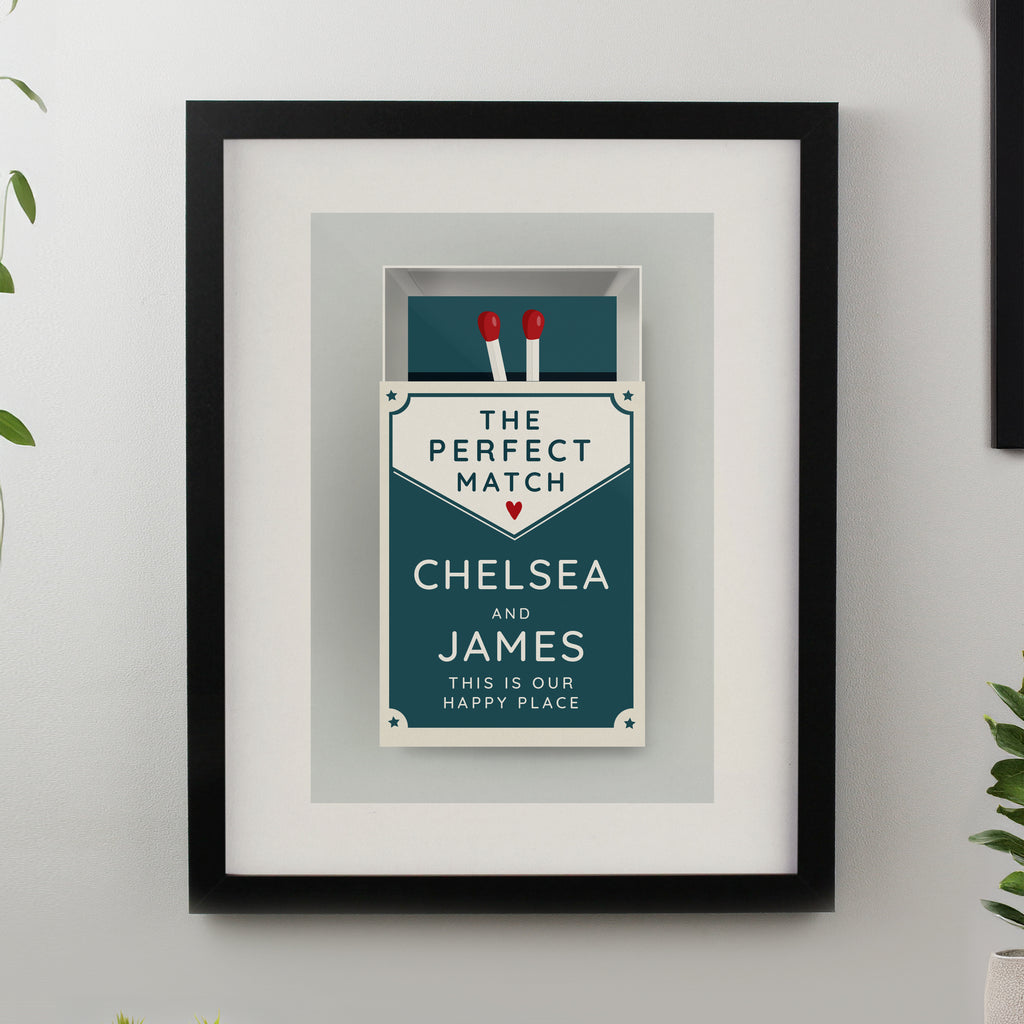 Personalised Perfect Match Black Poster Frame - Buy Framed Prints at GiftMasters.co.uk