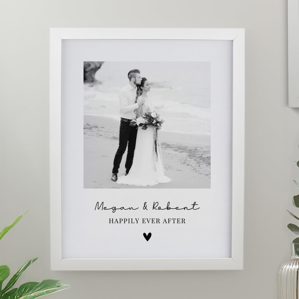 Personalised Heart Photo Upload White Poster Frame - Buy Framed Prints at GiftMasters.co.uk