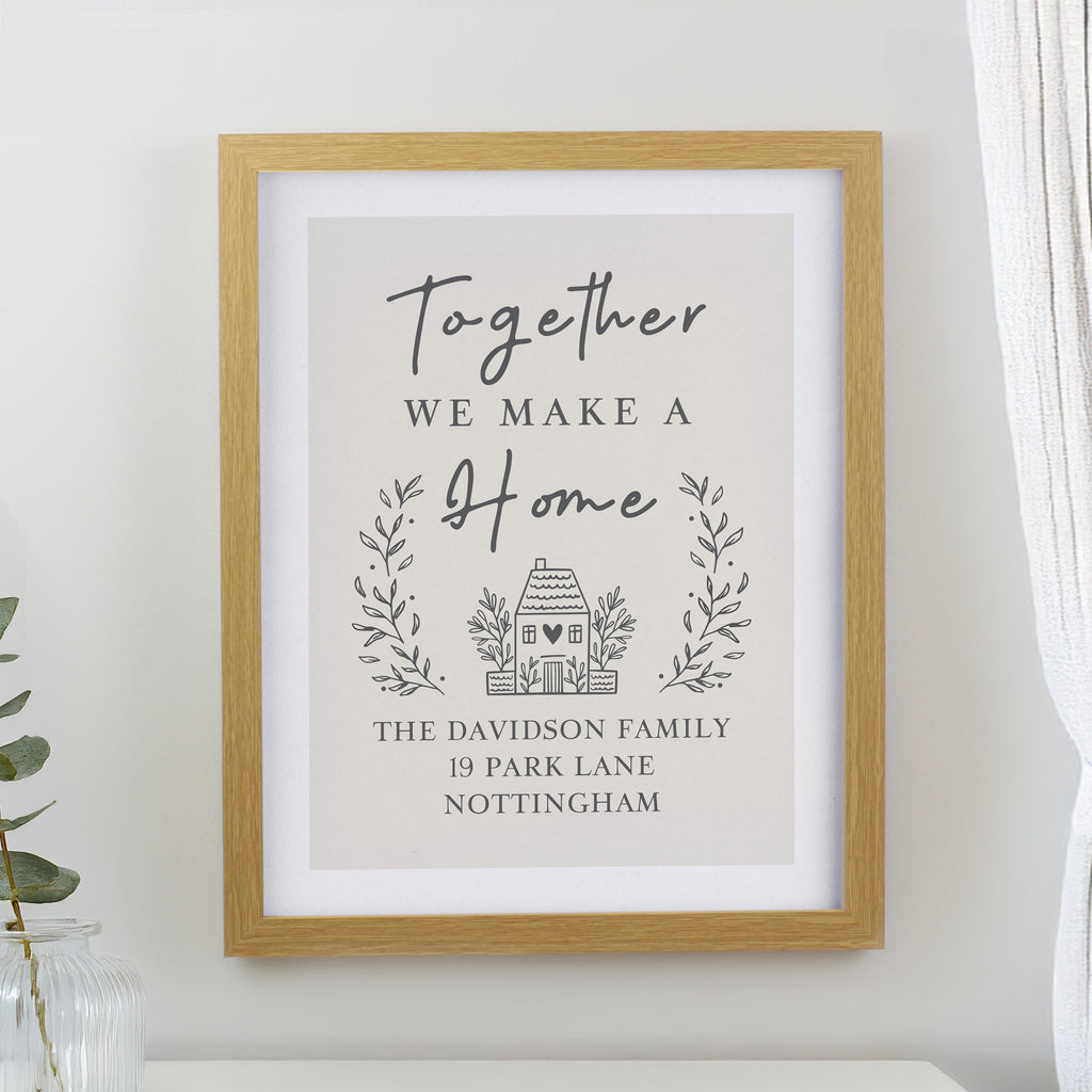 Personalised Home Oak Poster Frame - Buy Framed Prints at GiftMasters.co.uk