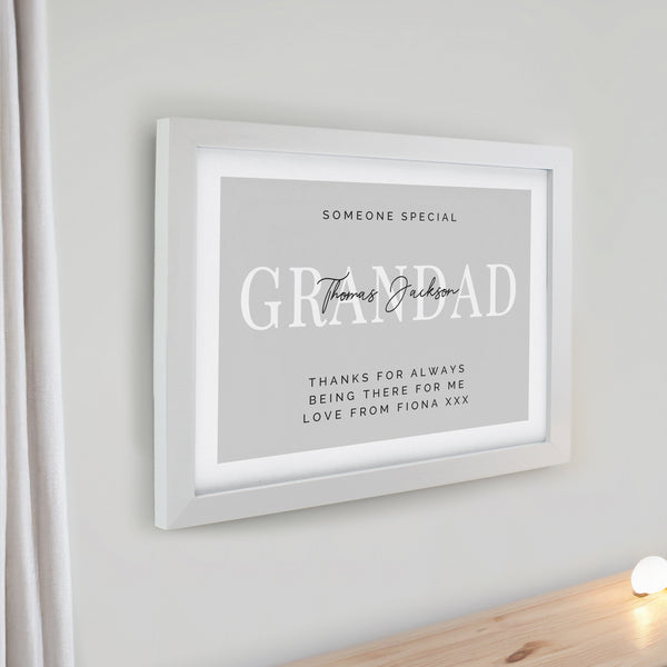 Personalised Free Text White Poster Frame