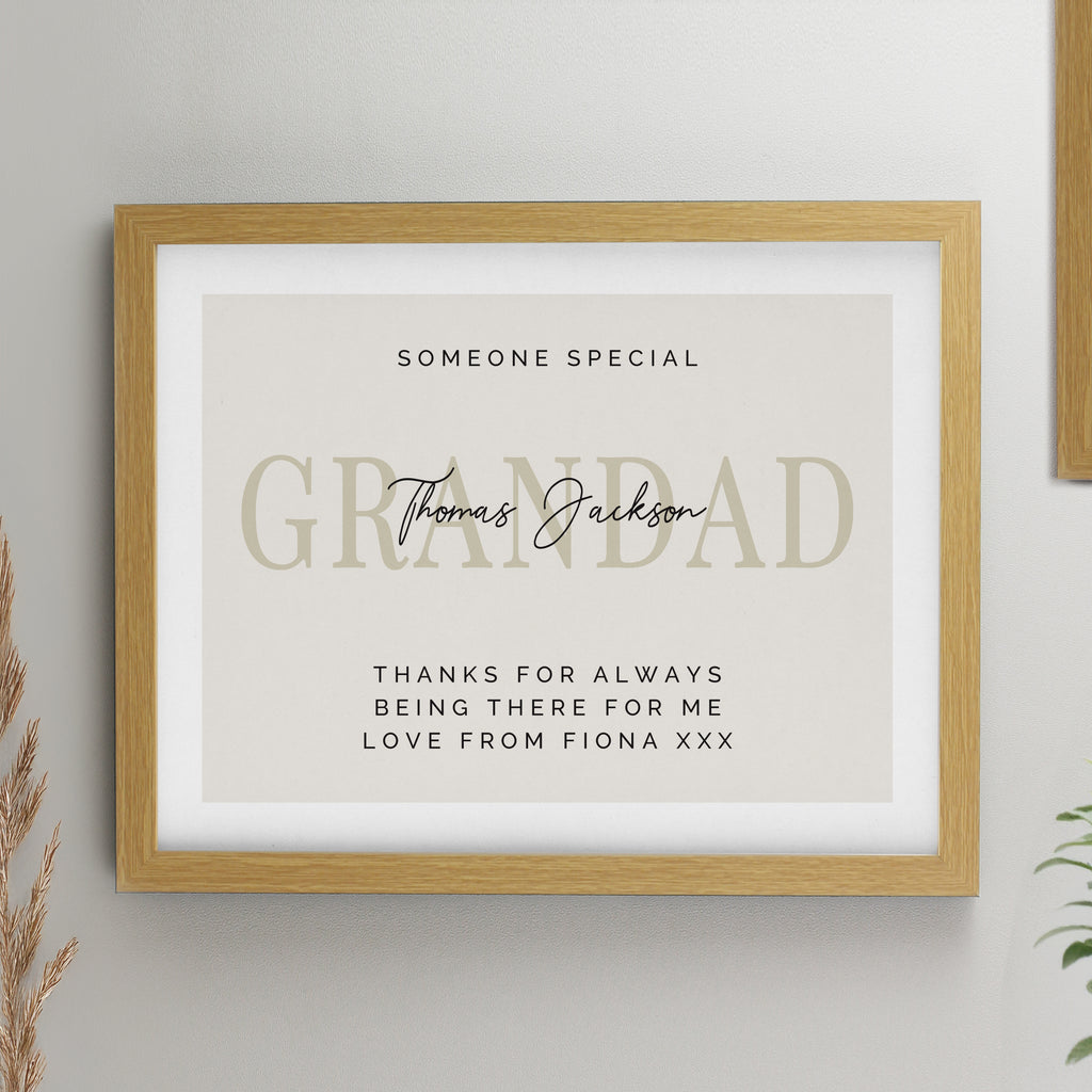 Personalised Free Text Oak Poster Frame - Buy Poster Frames at GiftMasters.co.uk