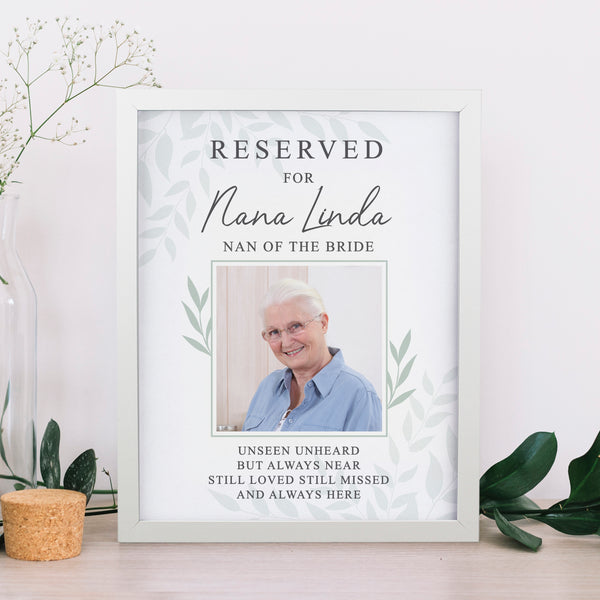 Personalised Reserved For Photo Upload White Poster Frame