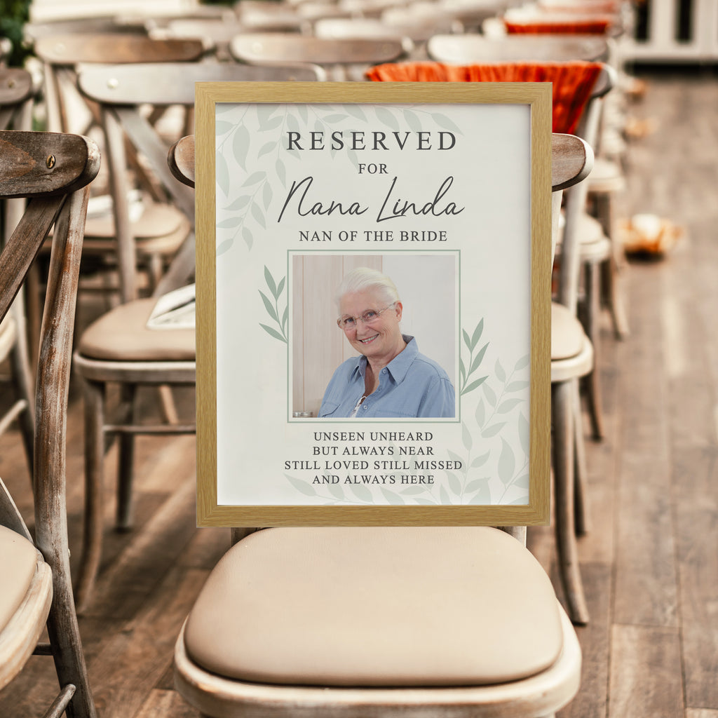 Personalised Reserved For Photo Upload Oak Poster Frame - Buy Framed Prints at GiftMasters.co.uk
