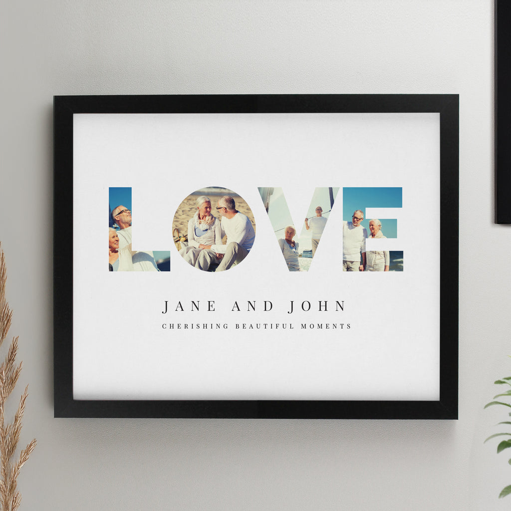 Personalised LOVE Photo Upload Black Poster Frame - Buy Framed Prints at GiftMasters.co.uk