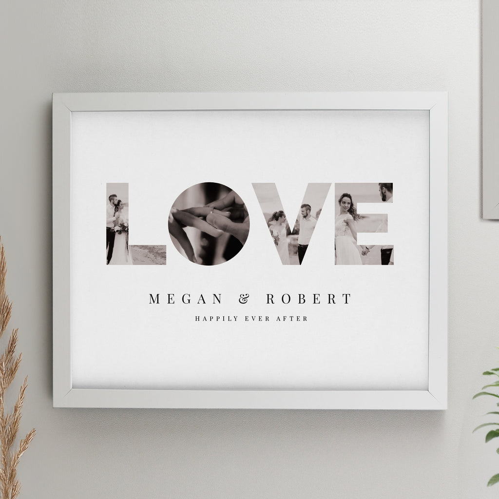 Personalised LOVE Photo Upload White Poster Frame - Buy Framed Prints at GiftMasters.co.uk