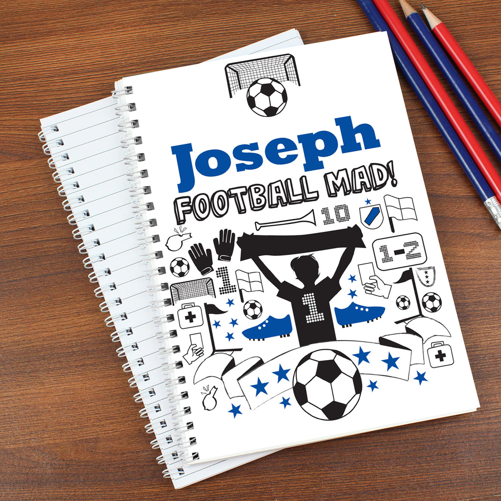 Personalised Football A5 Notebook - Buy Stationery & Pens at GiftMasters.co.uk