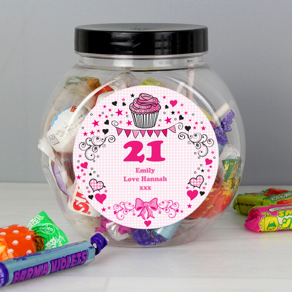 Personalised Birthday Big Age Sweet Jar - Buy Confectionery at GiftMasters.co.uk