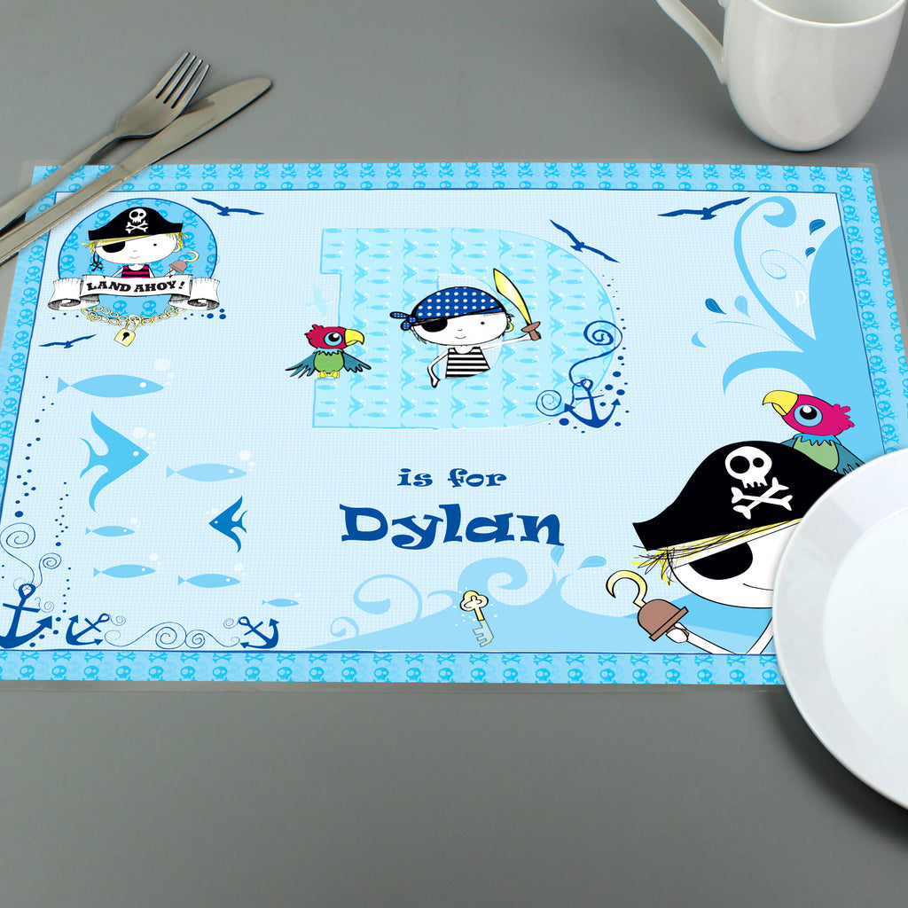 Personalised Pirate Placemat - Buy Mealtime Essentials at GiftMasters.co.uk