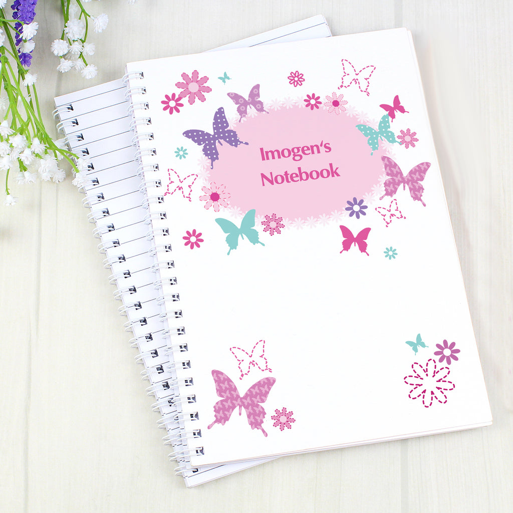 Personalised Butterfly A5 Notebook - Buy Stationery & Pens at GiftMasters.co.uk