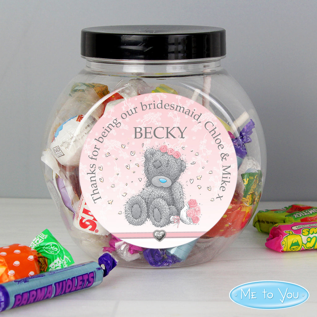 Personalised Me To You Bridesmaid Wedding Sweet Jar - Buy Confectionery at GiftMasters.co.uk