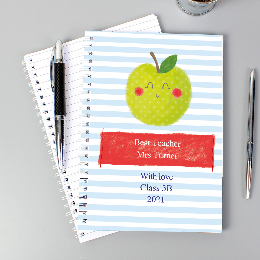 Personalised Apple for the Teacher A5 Notebook - Buy Stationery & Pens at GiftMasters.co.uk