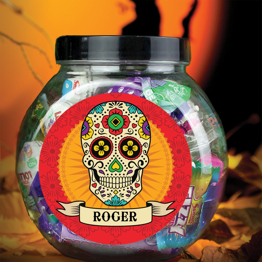 Personalised Sugar Skull Sweet Jar - Buy Confectionery at GiftMasters.co.uk