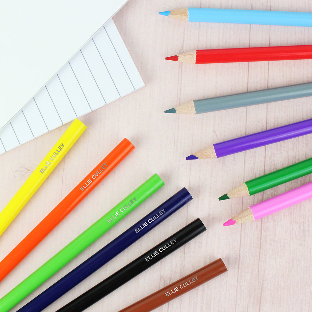 Personalised Pack of 12 Colouring Pencils - Buy Stationery & Pens at GiftMasters.co.uk