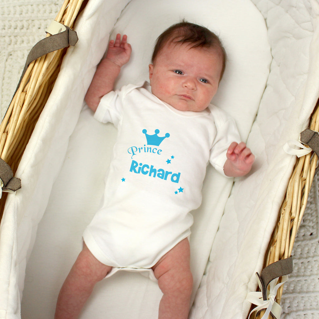 Personalised Prince Baby Vest - Buy Clothing at GiftMasters.co.uk