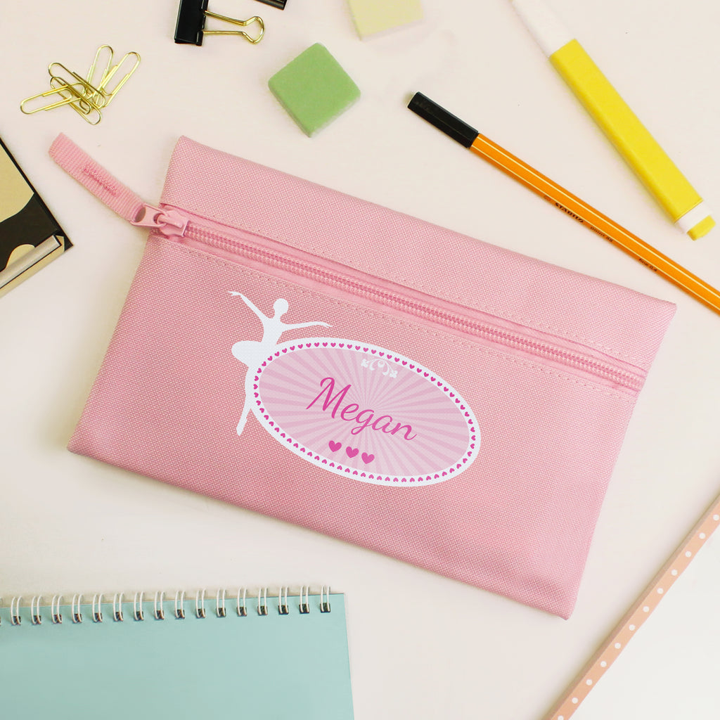 Personalised Ballerina Pink Pencil Case - Buy Stationery & Pens at GiftMasters.co.uk