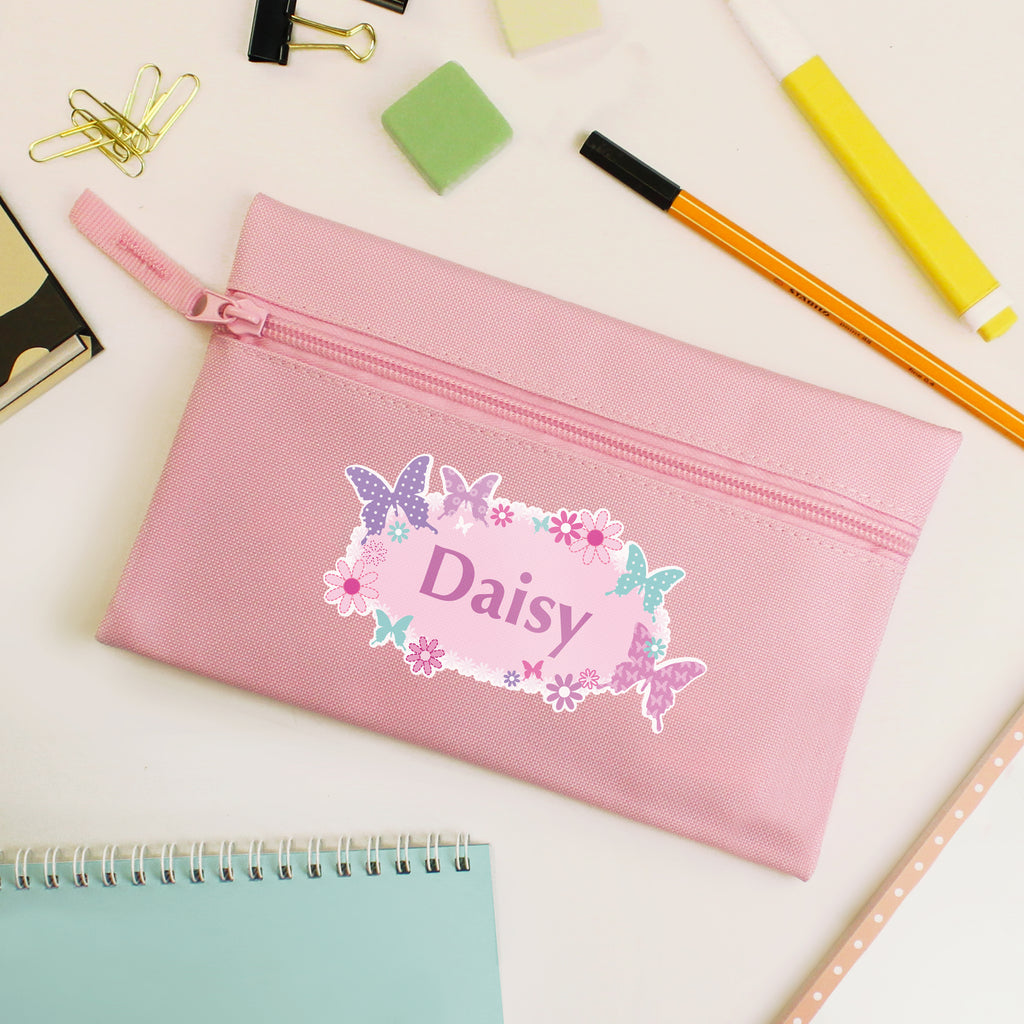 Personalised Butterfly Pencil Case - Buy Stationery & Pens at GiftMasters.co.uk