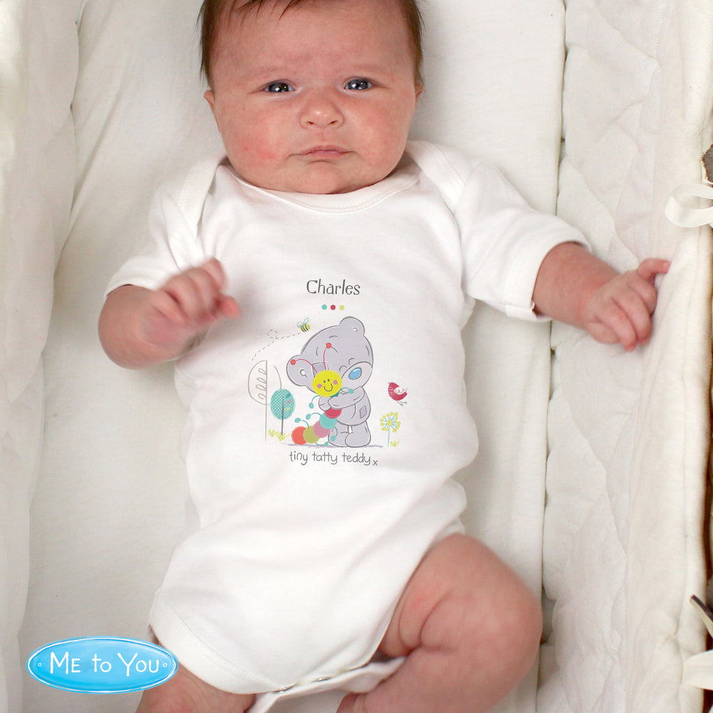 Personalised Tiny Tatty Teddy Cuddle Bug 0-3 Months Baby Vest - Buy Clothing at GiftMasters.co.uk