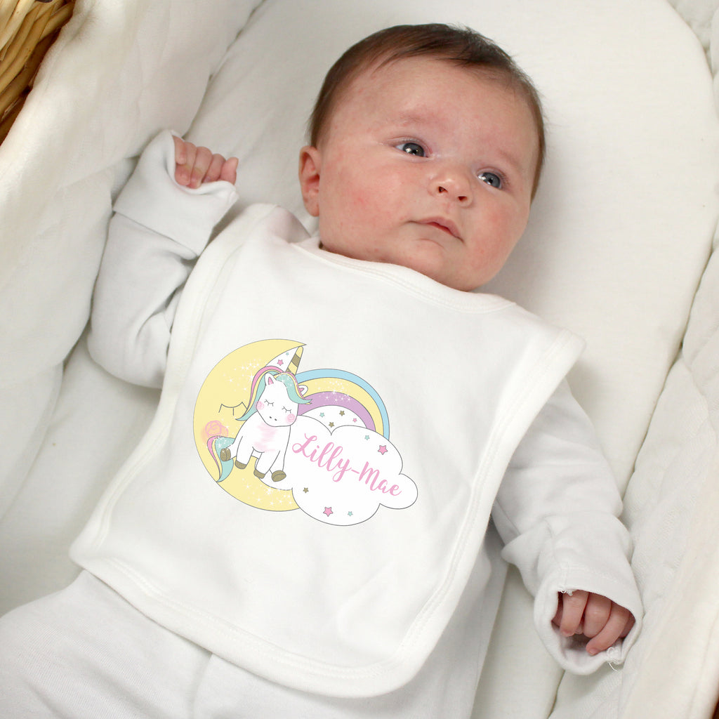 Personalised Baby Unicorn Bib - Buy Mealtime Essentials at GiftMasters.co.uk