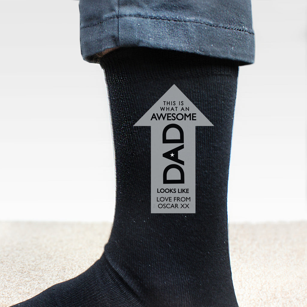 Personalised Awesome Dad Men's Socks - Buy Clothing at GiftMasters.co.uk